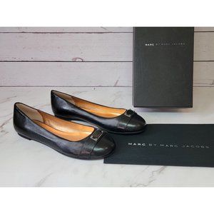 Marc by Marc Jacobs Small Logo Plaque Ballet Flats 625127 BLACK